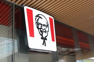 a sign with a picture of a man on it