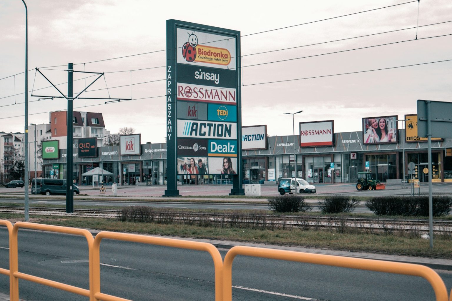 a large sign on the side of a road